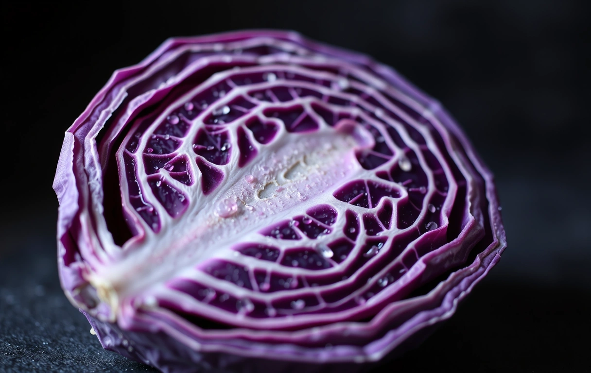 Närbild på rå kål